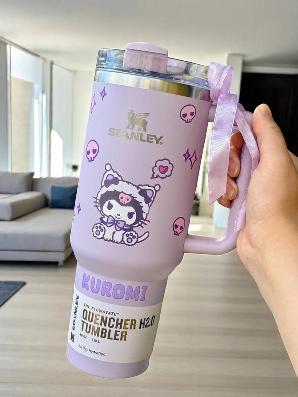Light Purple Kuromi Stanley 40oz Tumbler – Custom Laser Engraved Quencher Cup